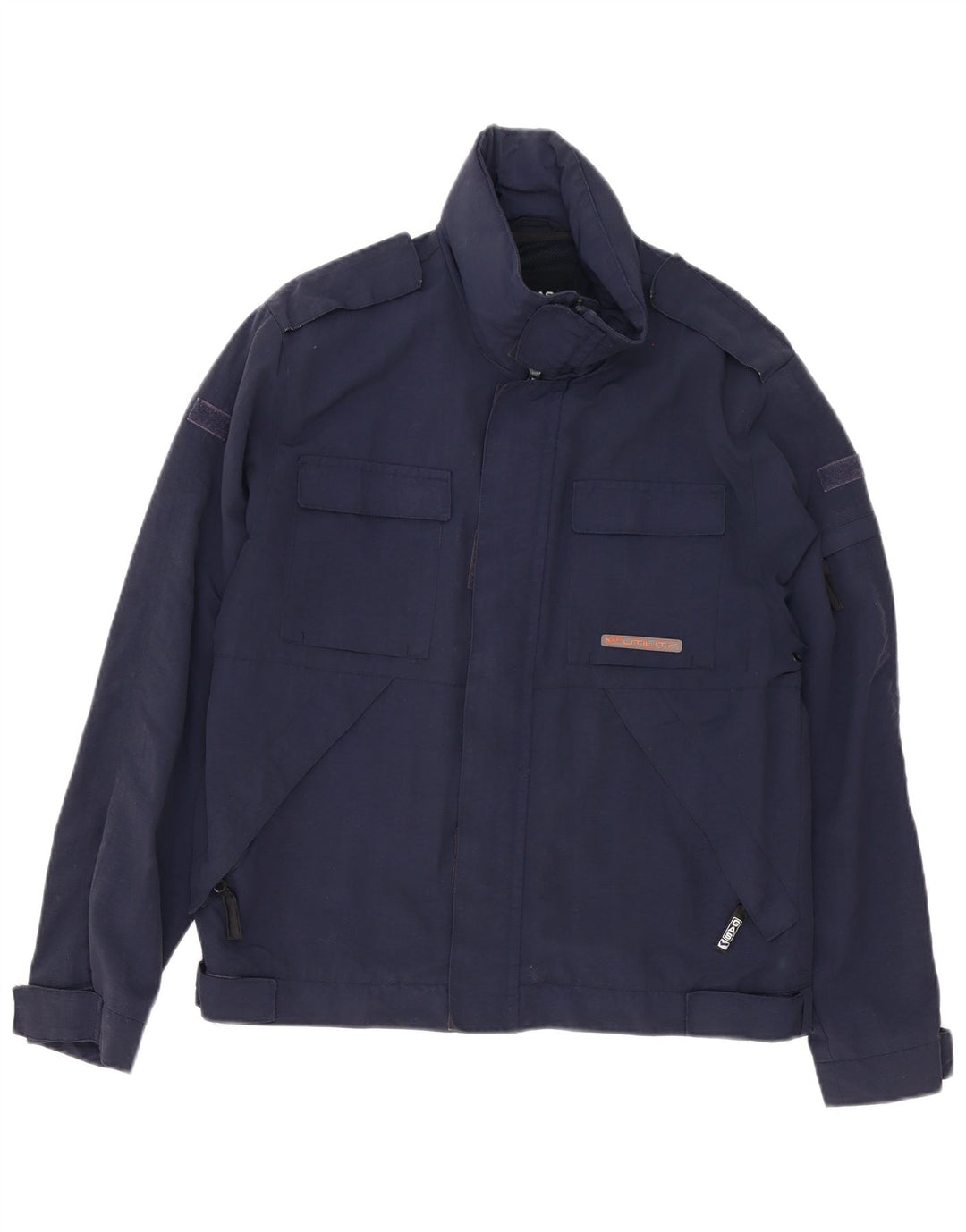 Gas Mens Utility Jacket UK 36 Small Navy Blue poliészter