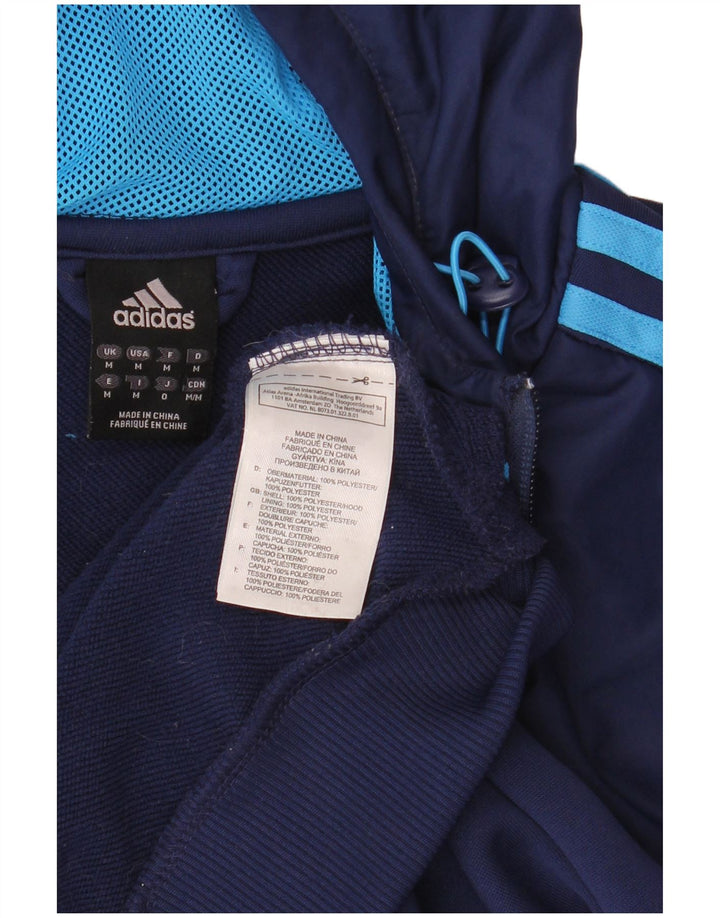 Adidas Męski sweter z kapturem i zamkiem błyskawicznym, średni granatowy poliester