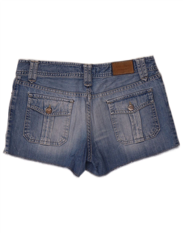 Massimo Dutti Damen Jeansshorts W30 mittelblaue Baumwolle