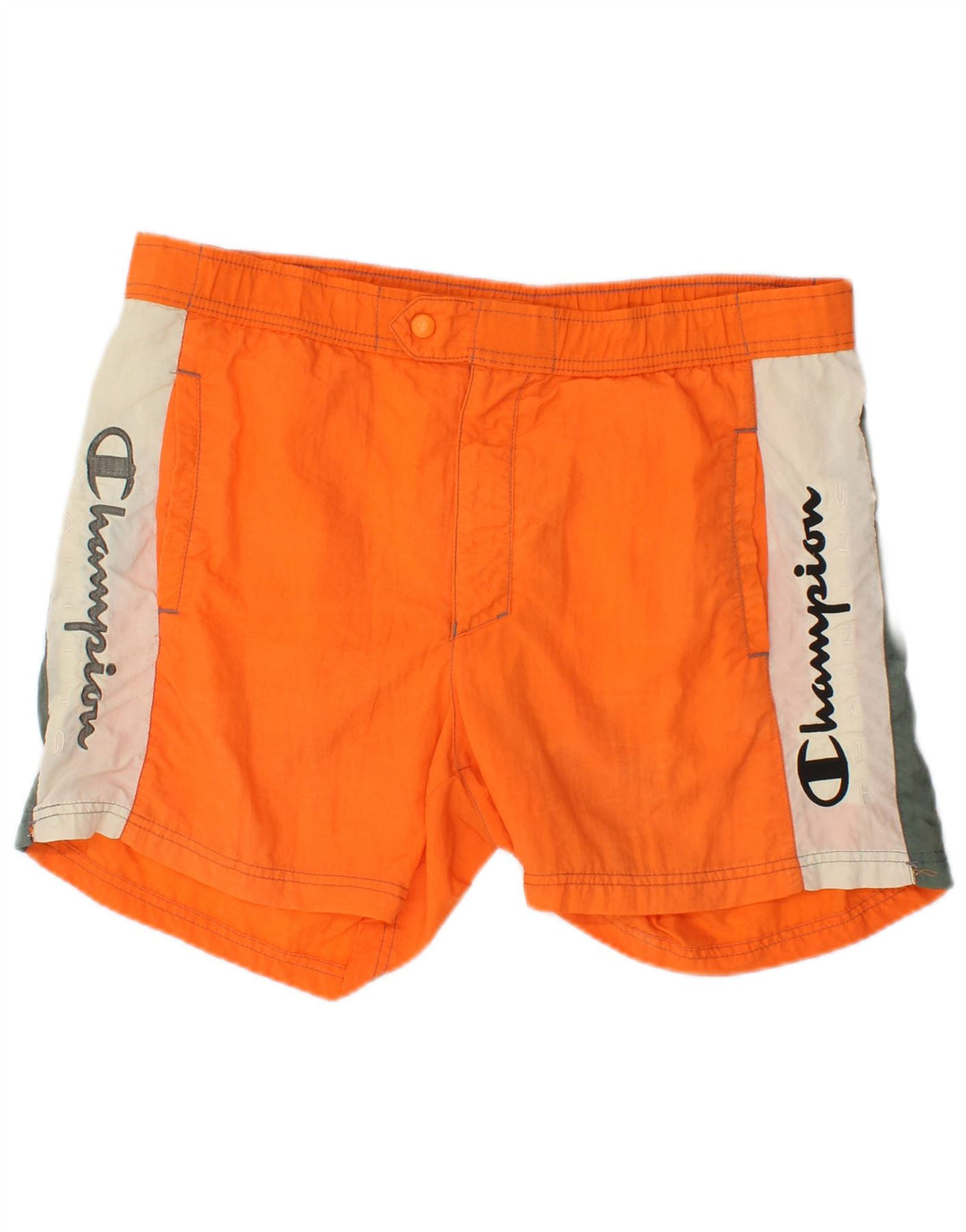 Champion Mens Swimming Shorts Medium  Orange Colourblock Polyamide