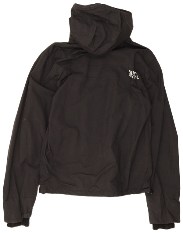 Superdry Veste de pluie à capuche pour homme UK 38 Medium Black Nylon