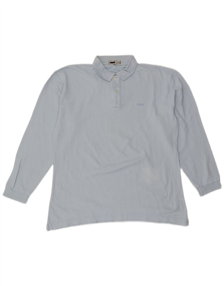 FILA Langærmet poloshirt til mænd, stor blå