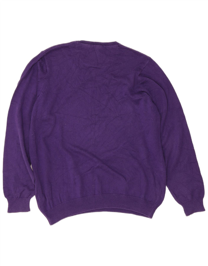 Marks & Spencer Herre Blue Harbor Crew Neck trøje Sweater Large Purple