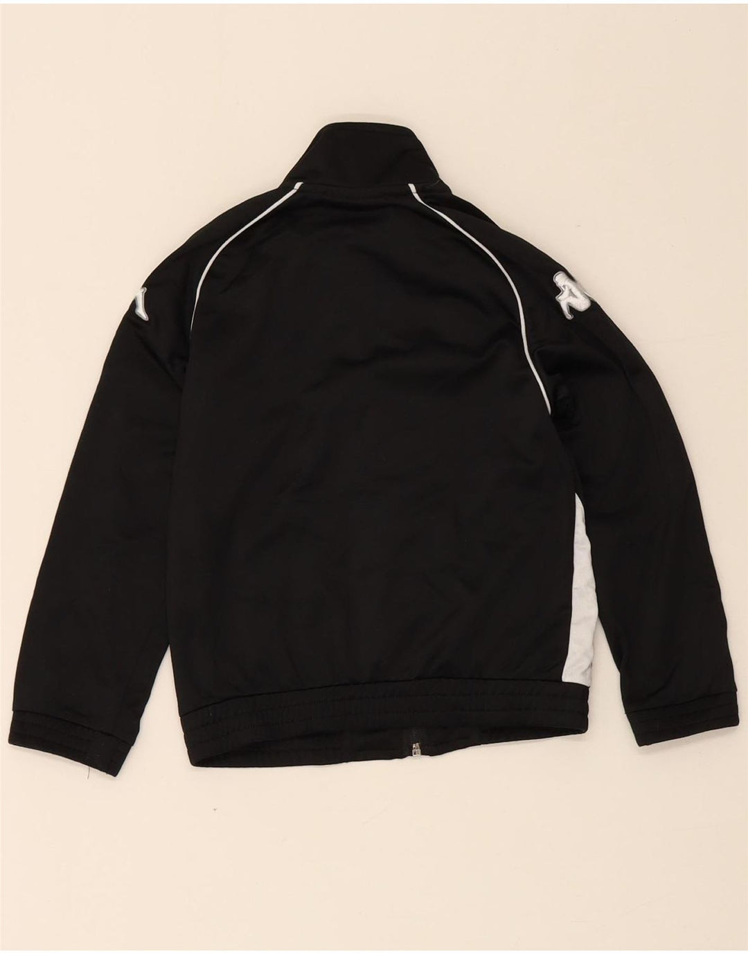 Kappa Boys Graphic Tracksuit Top Jacket 5-6 Years Black Colourblock