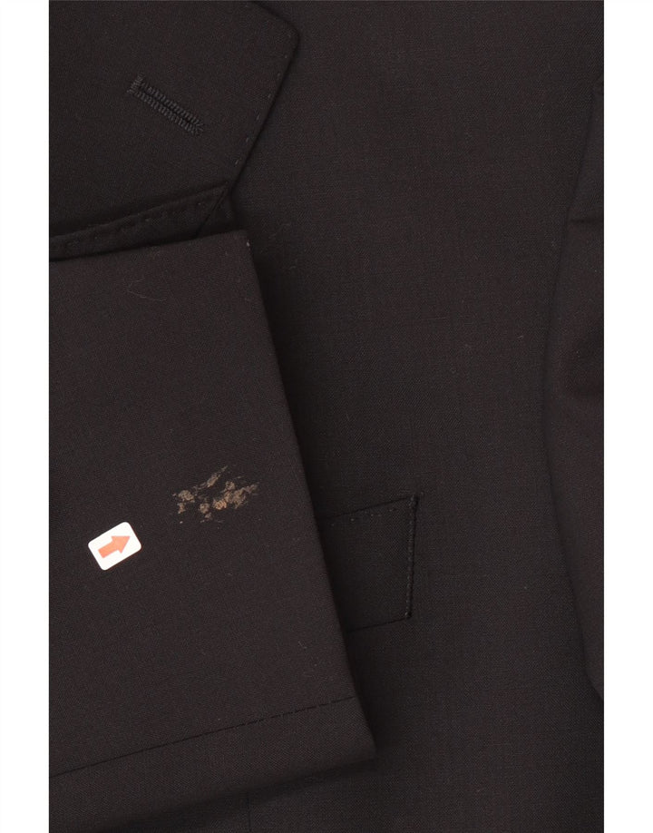Hugo Boss Mens 2 Button Blazer Jacket EU 56 3XL Black Wool