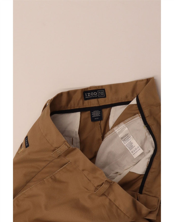 IZOD Mens Straight Chino Trousers W34 L32 Brown Cotton Vintage Izod and Second-Hand Izod from Messina Hembry 