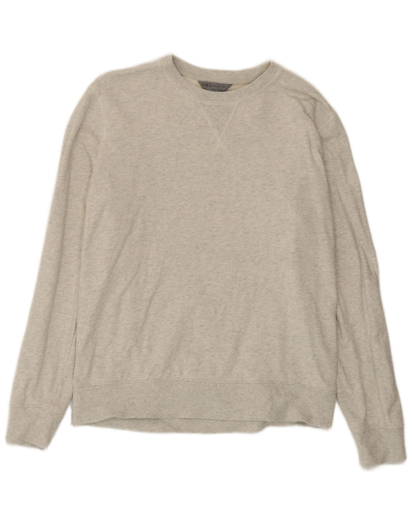 Marks & Spencer Herren-Sweatshirt-Pullover aus mittelgrauer Baumwolle