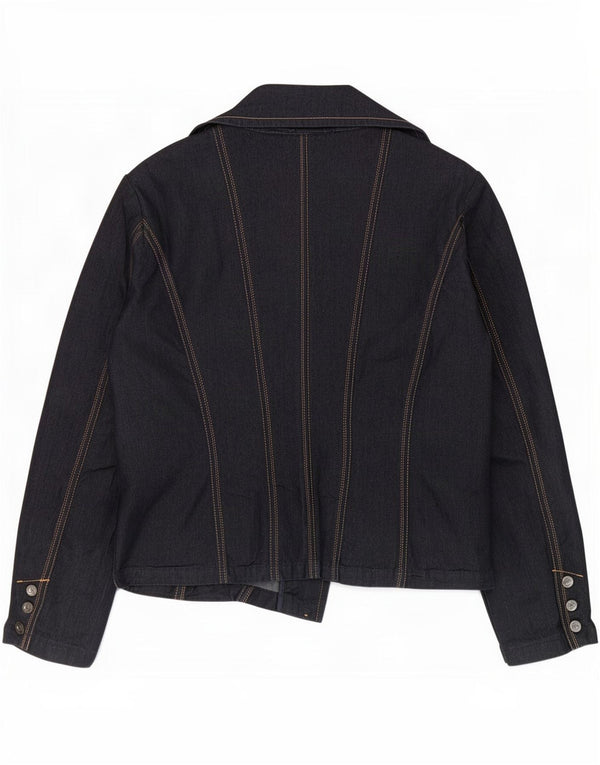 Trussardi Jeans Veste Blazer En Jean À 2 Boutons Femme IT 52 2XL Bleu Marine