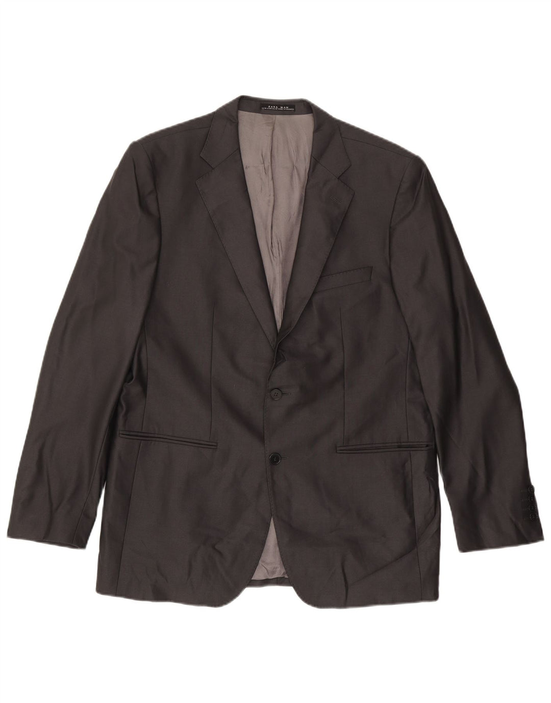 ZARA Mens 2 Button Blazer Jacket EU 54 XL Grey