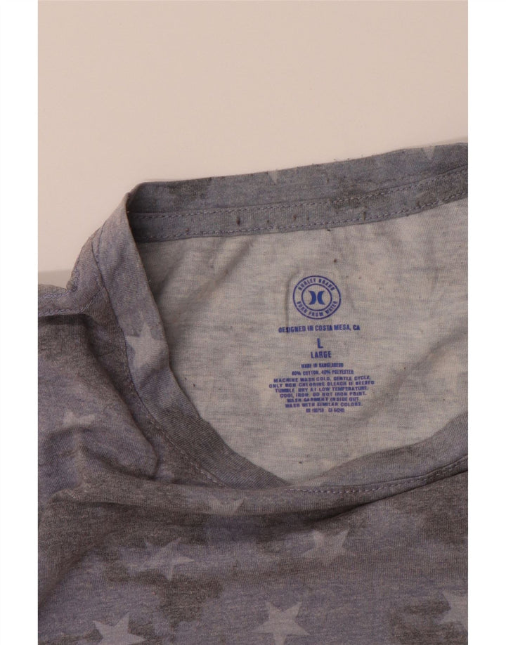 HURLEY Mens T-Shirt Top Large Grey Tie Dye Cotton Vintage Hurley and Second-Hand Hurley from Messina Hembry 