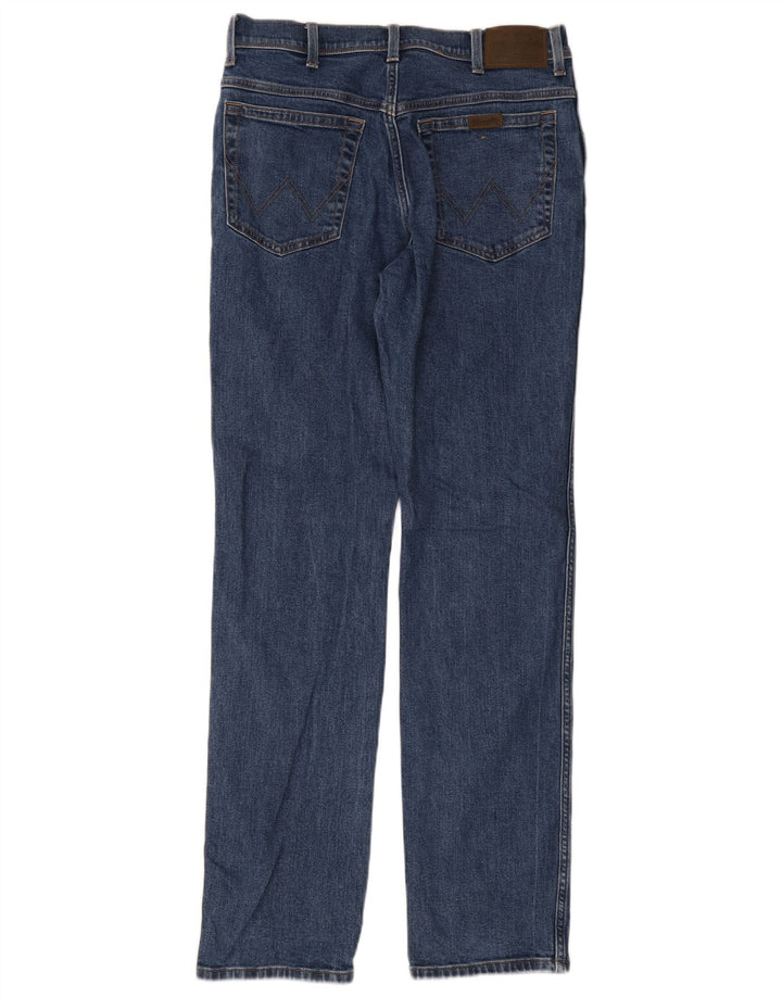Wrangler Mens Straight Jeans W34 L34 Blue Cotton