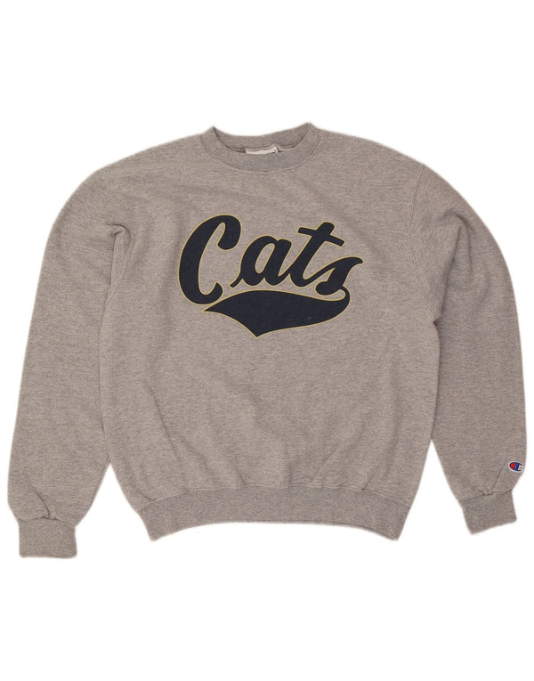 Champion Mens Graphic Sweatshirt Jumper Medium Grey Flecked