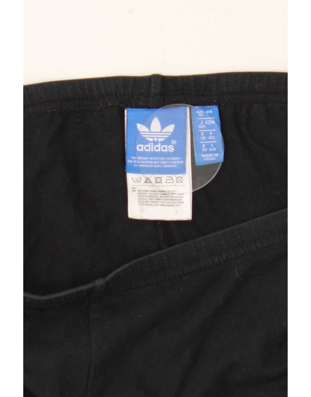 Adidas Womens Graphic Leggings UK 12 Medium Black Cotton