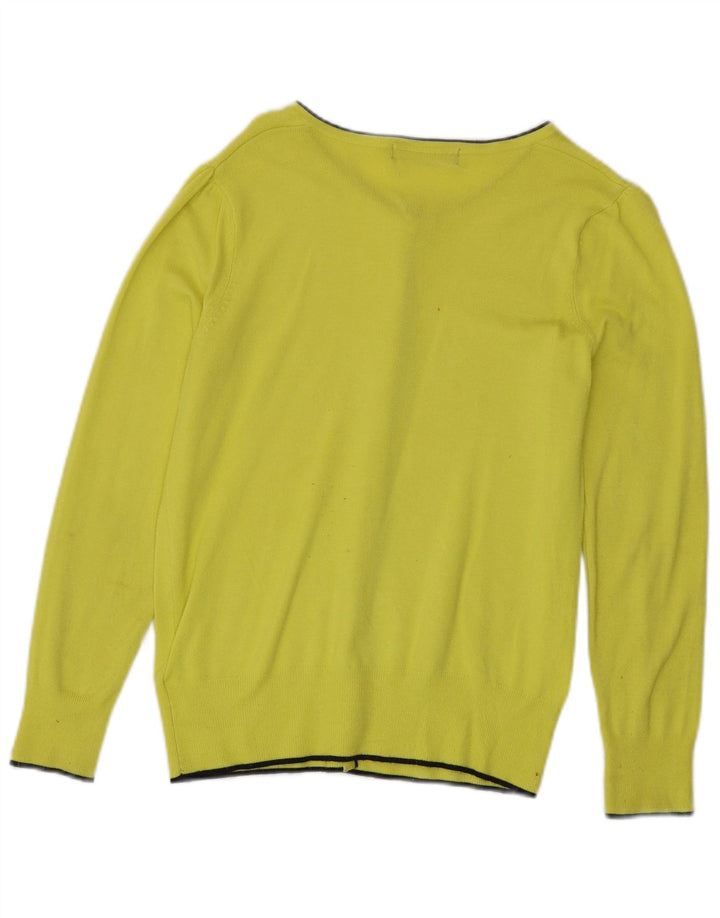 Marks & Spencer Womens Cardigan Sweater UK 10 Small Yellow Viscose
