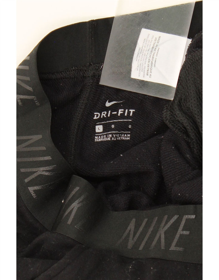 NIKE Mens Dri Fit Graphic Tracksuit Trousers Large  Black Polyester Vintage Nike and Second-Hand Nike from Messina Hembry 