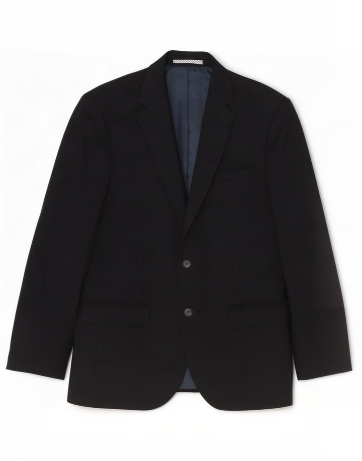 Marks & Spencer Chaqueta tipo blazer de 2 botones para hombre UK 38 Mediana lana negra