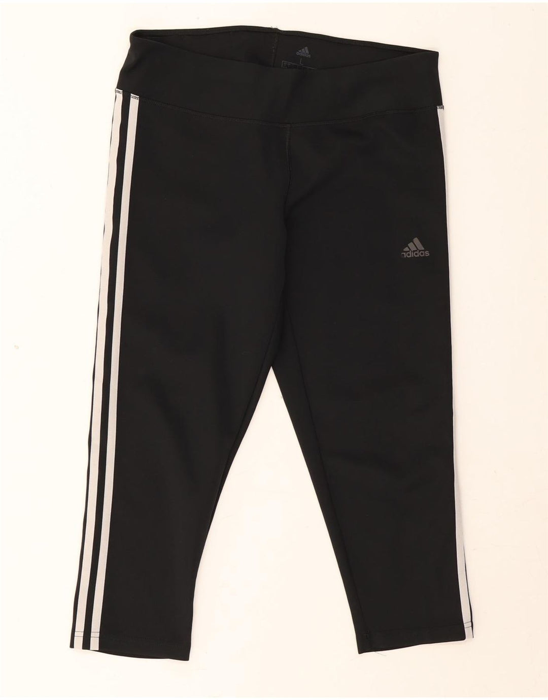 Adidas Womens Climalite Capri Leggings UK 16/18  Large Black Polyester