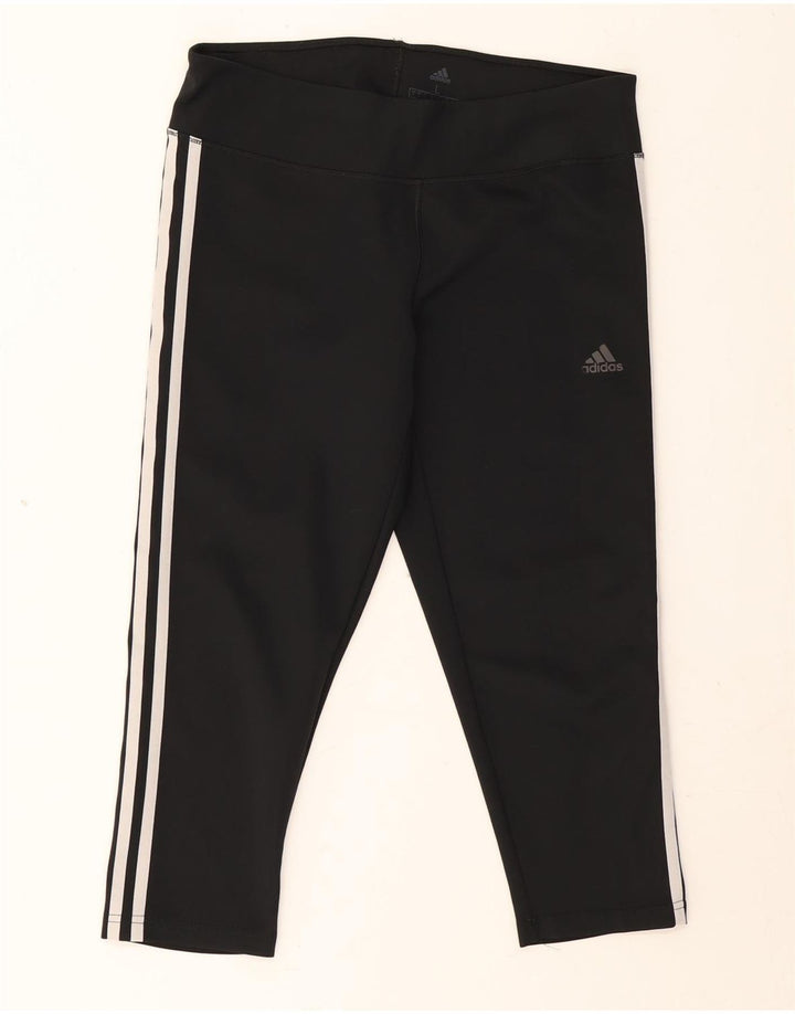 Adidas Womens Climalite Capri Leggings UK 16/18  Large Black Polyester