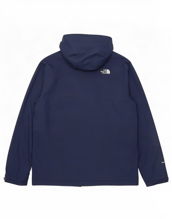 The North Face Mens Hooded Rain Jacket UK 40 Large Navy Blue Polyester