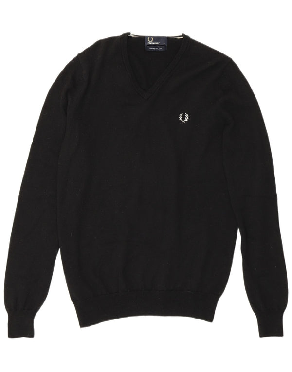 Fred Perry Herre V-hals sweater Medium Sort Merinould