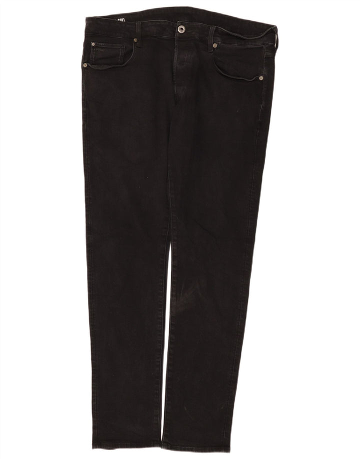 G-Star Mens 3301 Slim Jeans W38 L34 Black Cotton