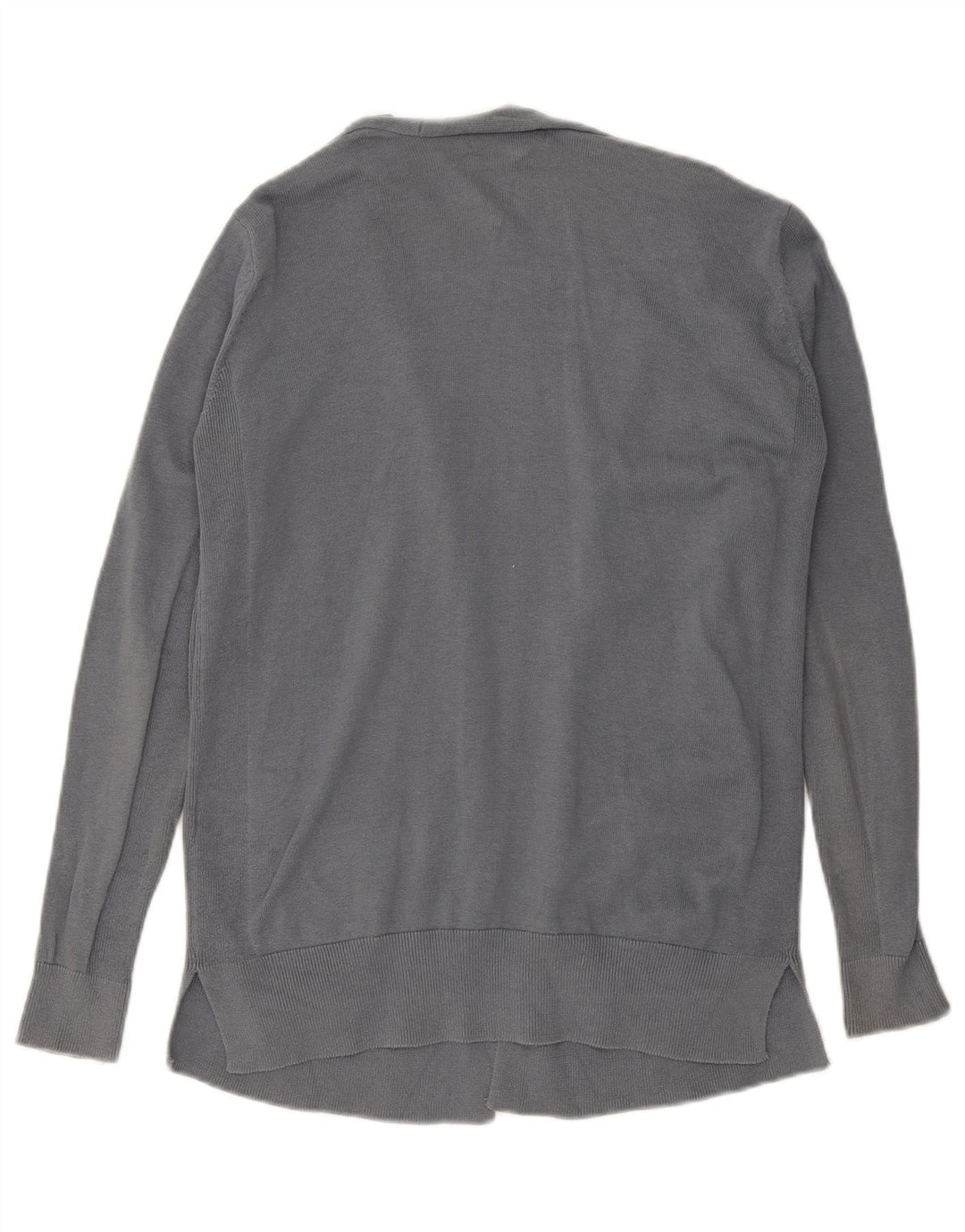 Marks & Spencer Womens Open Cardigan Sweater UK 12 Medium Grey Cotton