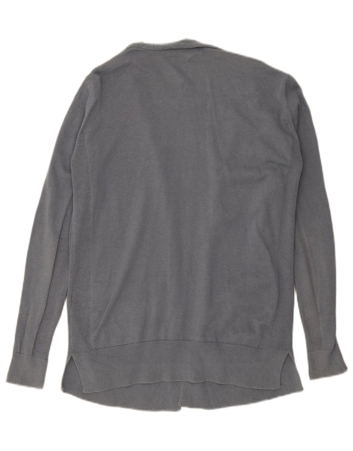 Marks & Spencer Womens Open Cardigan Sweater UK 12 Medium Grey Cotton