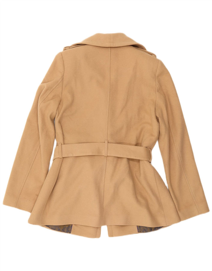 Ted Baker Womens Overcoat Size 3 Medium Beige Wool