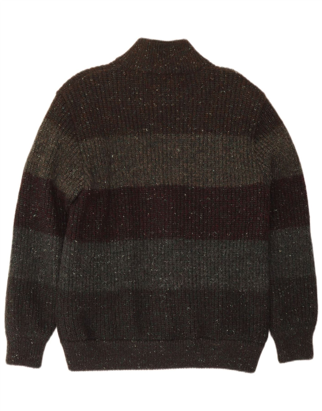Peter Brown Herre cardigan sweater Medium Khaki stribet uld