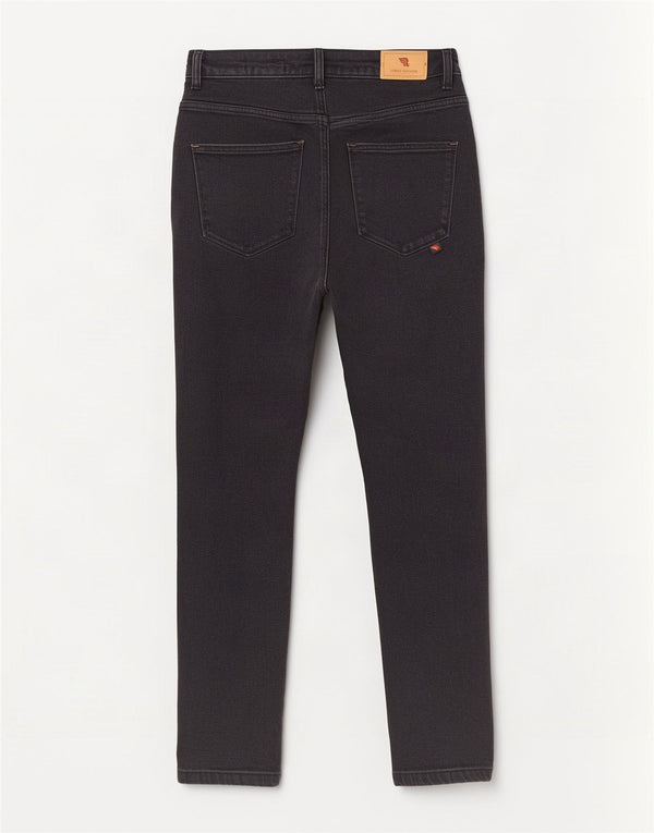 Vintage Damen Reitjeans mit hoher Taille, W32, L30, schwarze Baumwolle