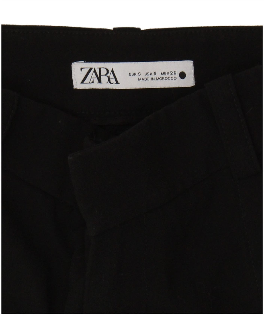 ZARA Womens High Waist Casual Shorts Small W28  Black Polyester