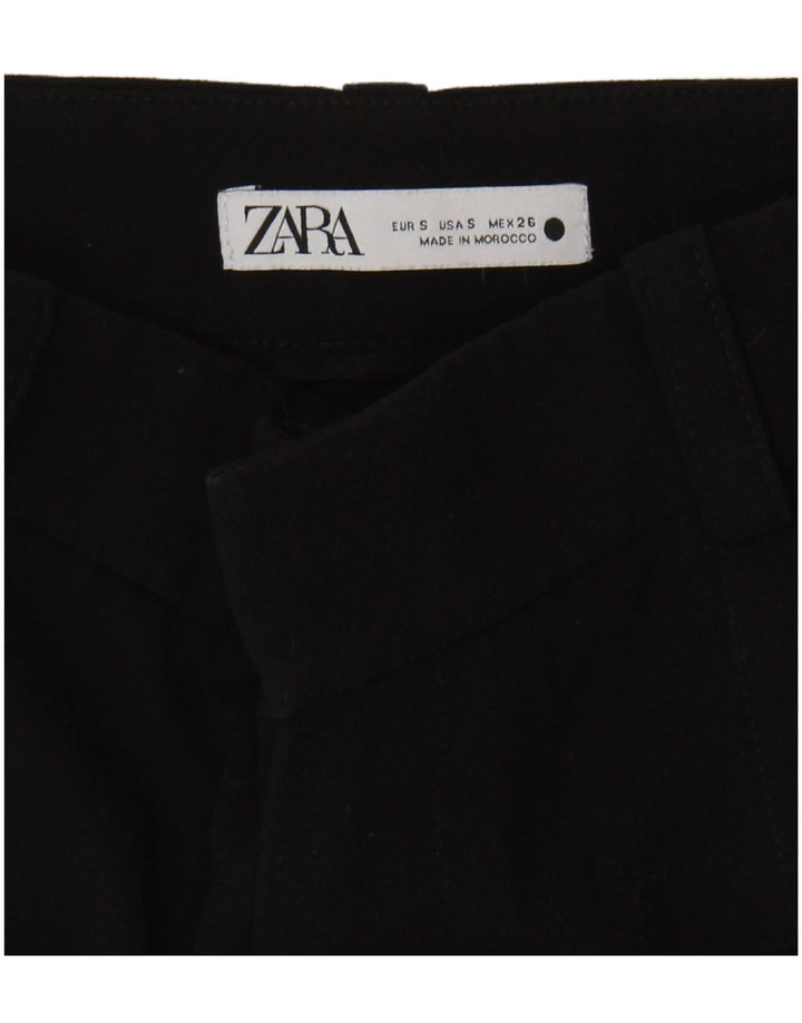 ZARA Womens High Waist Casual Shorts Small W28  Black Polyester