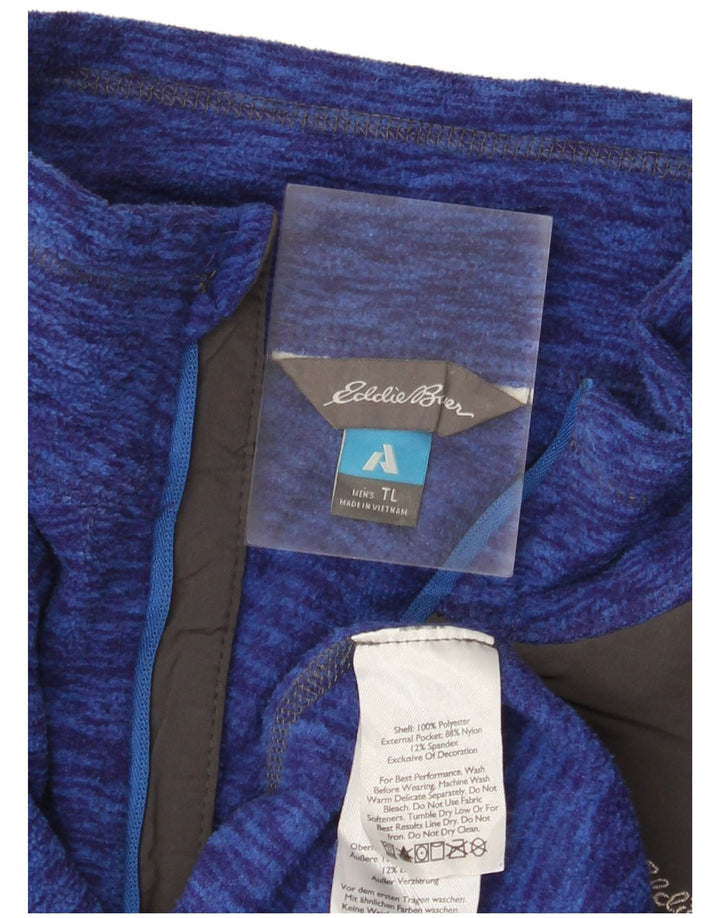 Maglione in pile da uomo con zip sul collo di Eddie Bauer, grande poliestere chiazzato blu