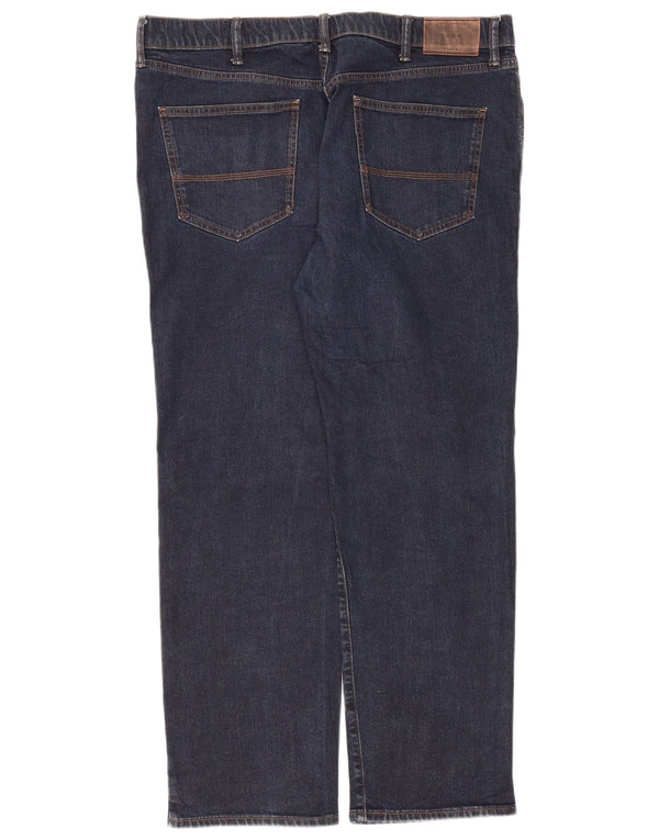 Marks & Spencer Herren Regular Straight Jeans W40 L31 Marineblaue Baumwolle