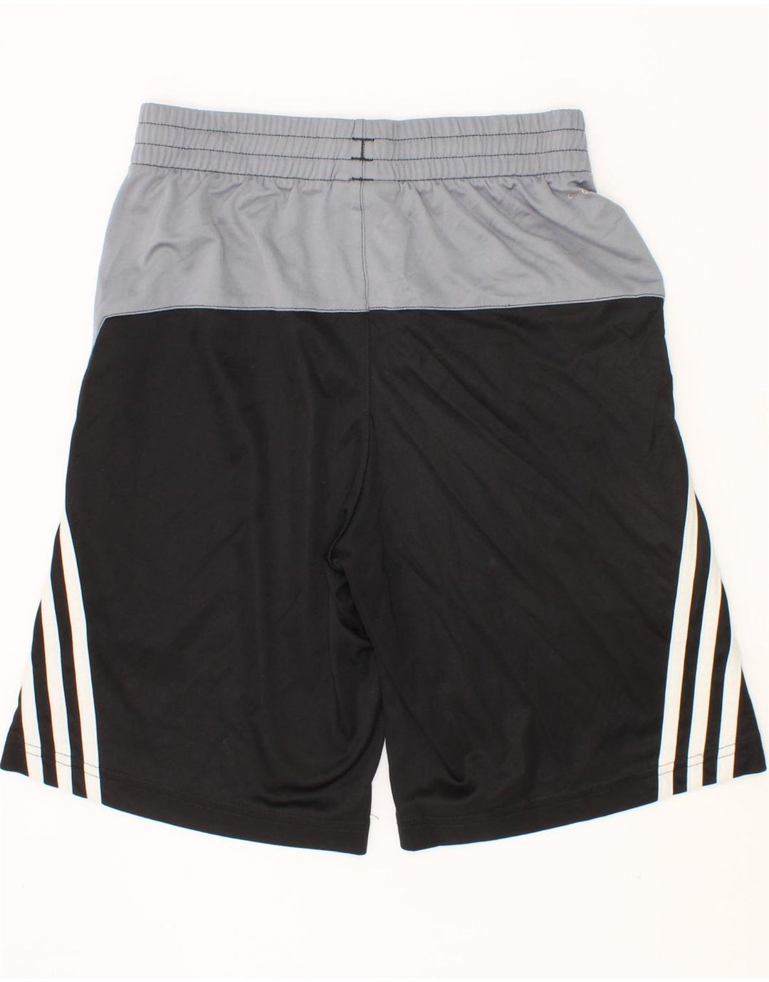 ADIDAS Boys Sport Shorts 7-8 Years Small Black Colourblock Polyester