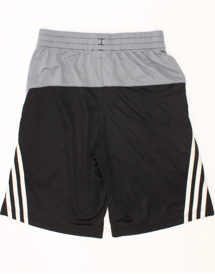 ADIDAS Boys Sport Shorts 7-8 Years Small Black Colourblock Polyester