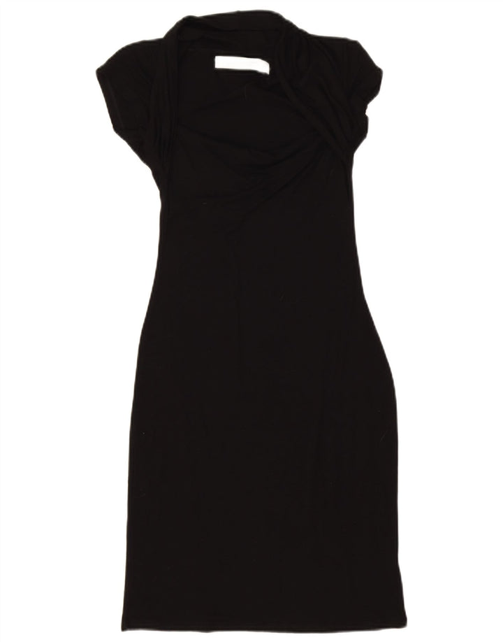 Zara Womens Bodycon Dress UK 8 Small Black Viscose