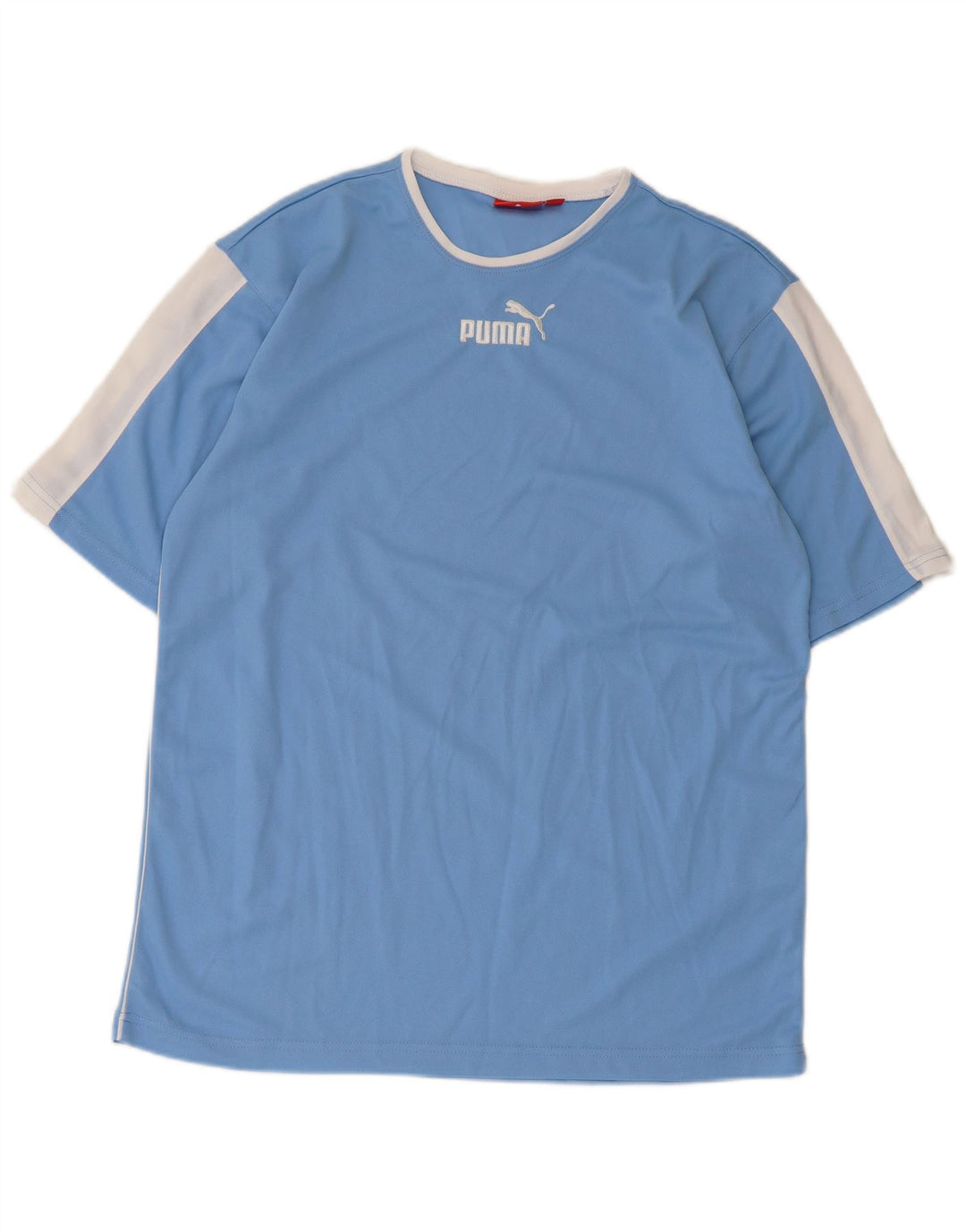 Puma Herre T-shirt Top Medium Blue Colourblock Polyester