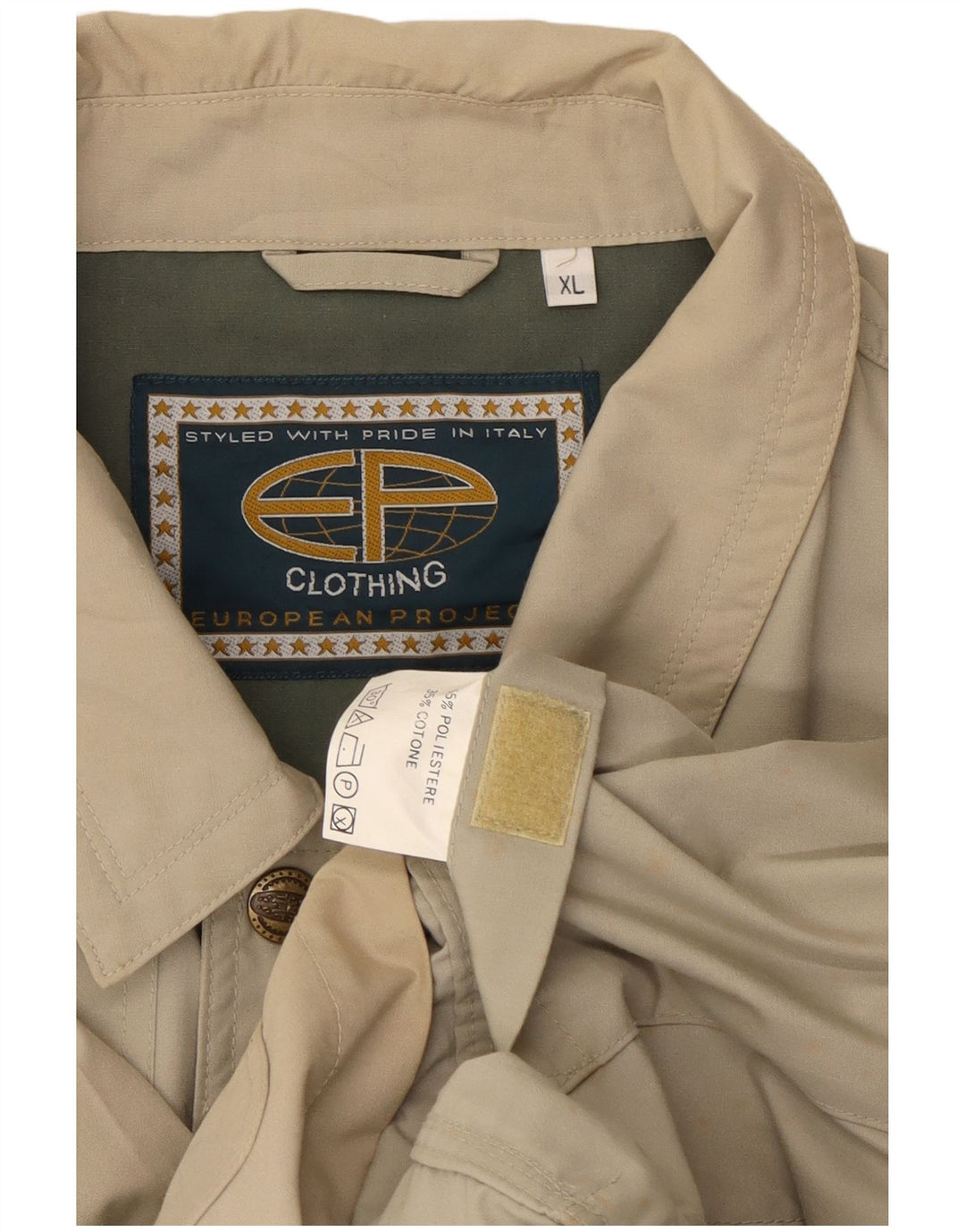 Vintage Herren Utility Jacke UK 42 XL Beige Polyester