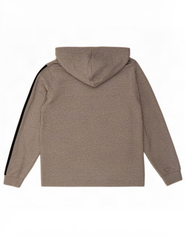 Adidas Herren-Kapuzenpullover mit Reißverschluss, mittelgrau gefleckte Baumwolle