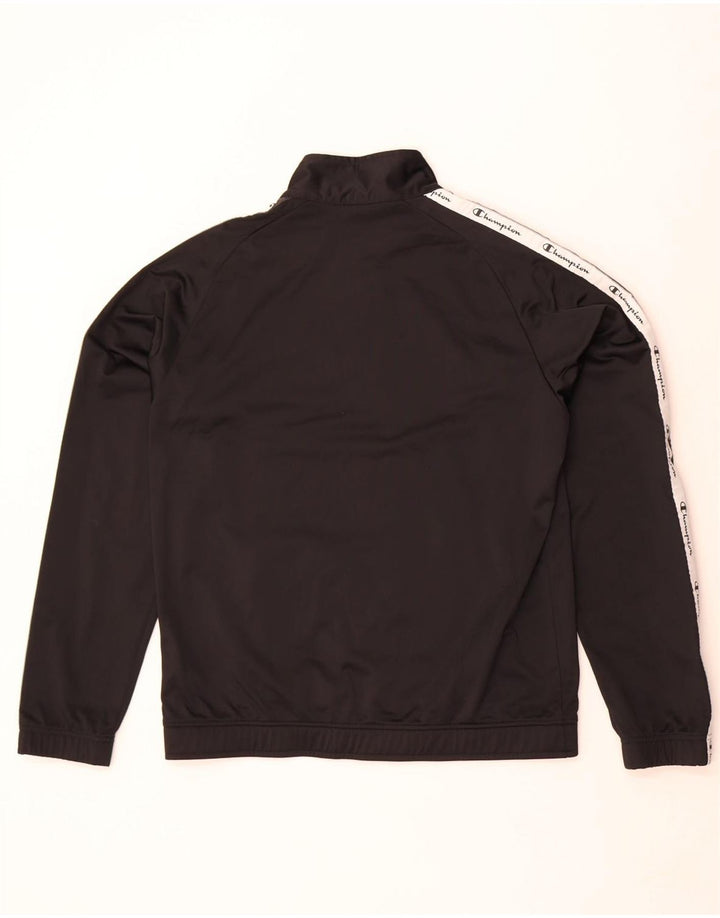 Champion Herren-Trainingsanzugoberteil mit Grafik, XL, schwarzes Farbblock-Polyester