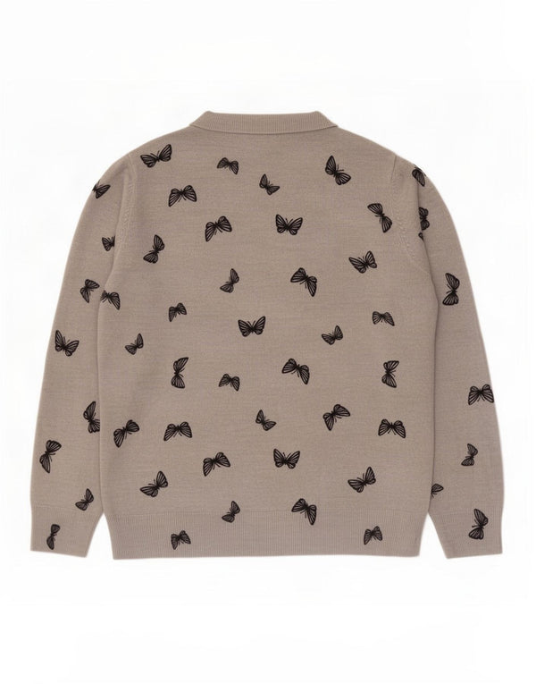 Marks & Spencer Womens Boat Neck Jumper Sweater UK 16 large Grey Butterfly