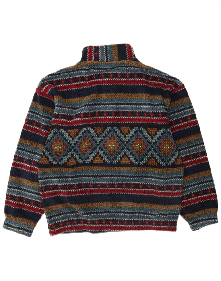 Fila Herren-Fleecepullover mit Knopfkragen, IT 50, mittelgroß, mehrfarbig, geometrisch