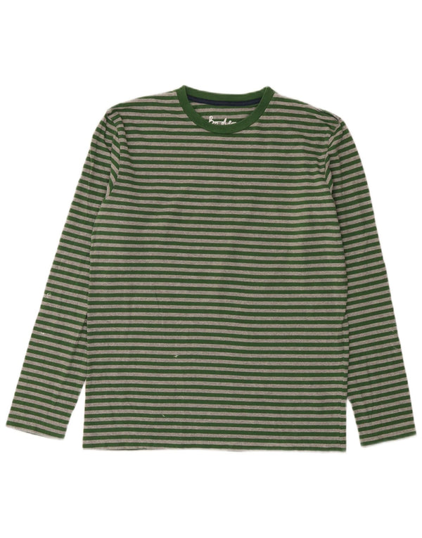 Boden Mens Top Long Sleeve Small Green Striped Cotton
