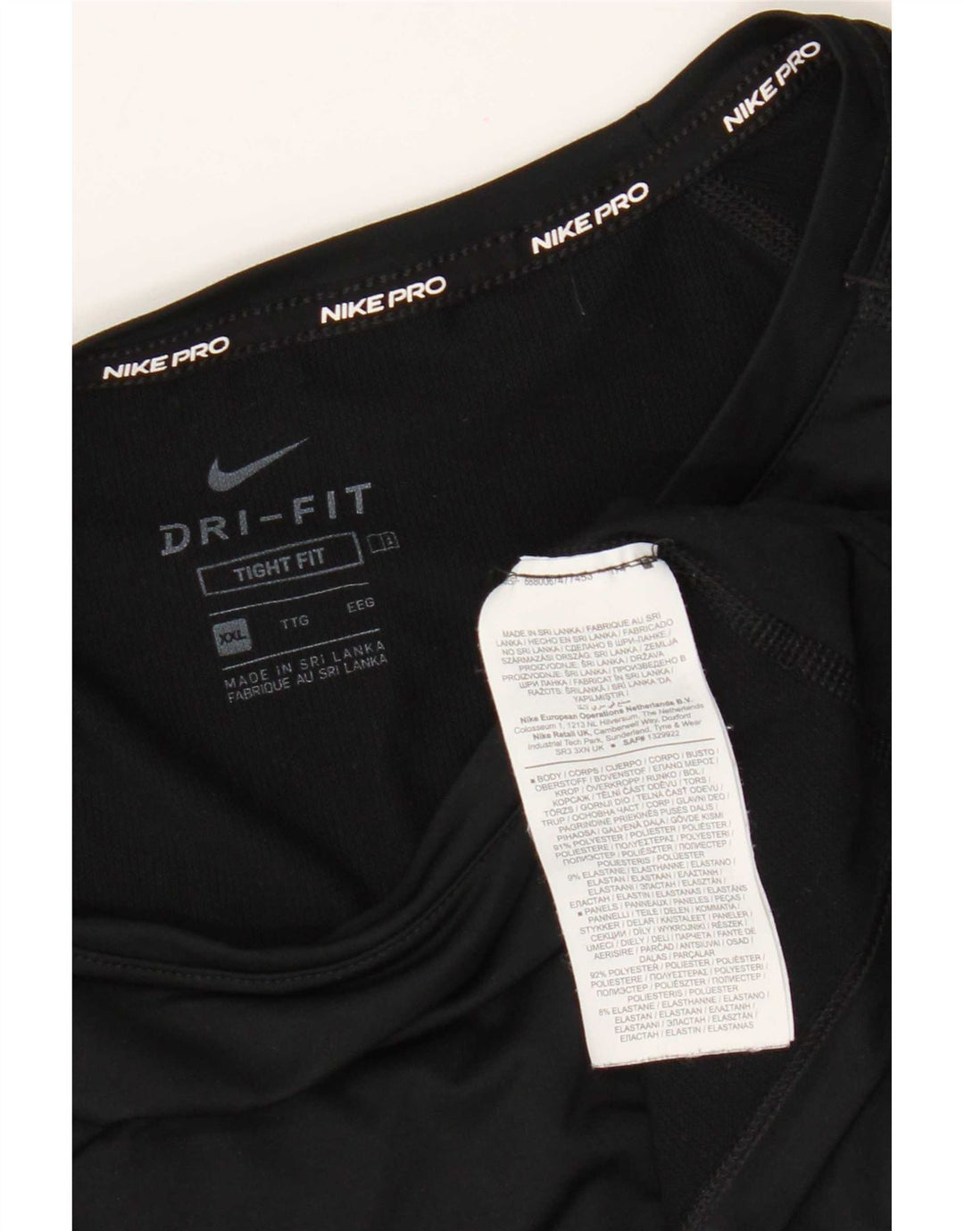 Nike Mens Dri Fit Top Long Sleeve 2XL Black Polyester