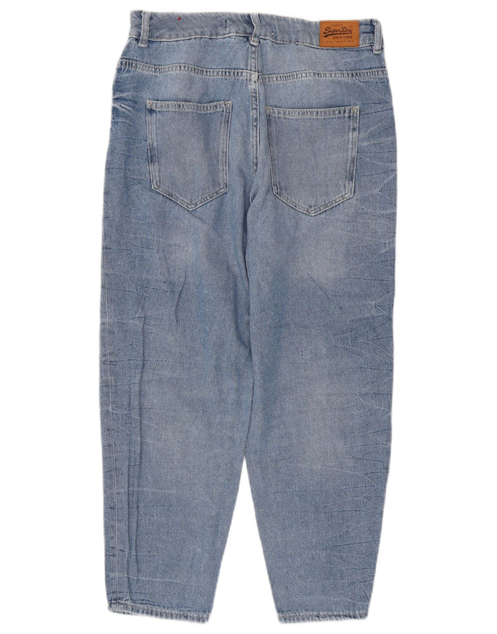 Superdry Jean Slim Court Taille Haute Ruby Femme W30 L24 Bleu Coton