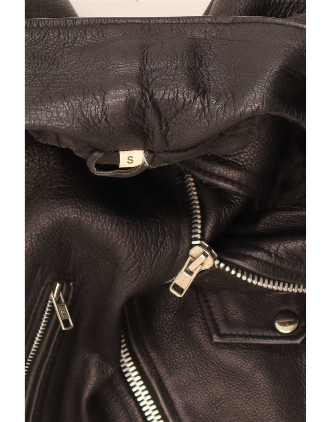 Vintage Herre Læder Biker Jacket UK 36 Small Black
