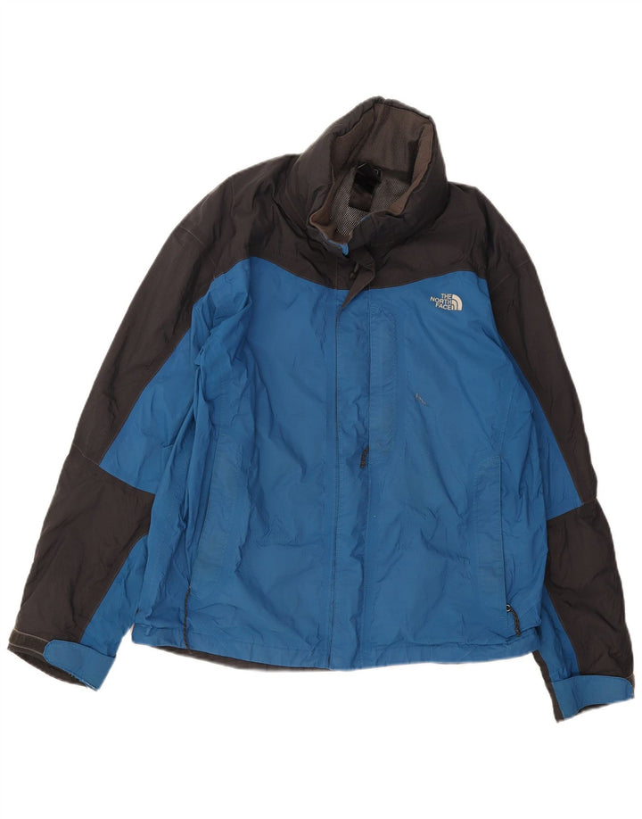 The North Face Mens Rain Jacket UK 38 Medium Blue Colourblock