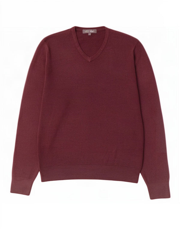 Marks & Spencer Herre V-hals sweater Medium Brun Akryl
