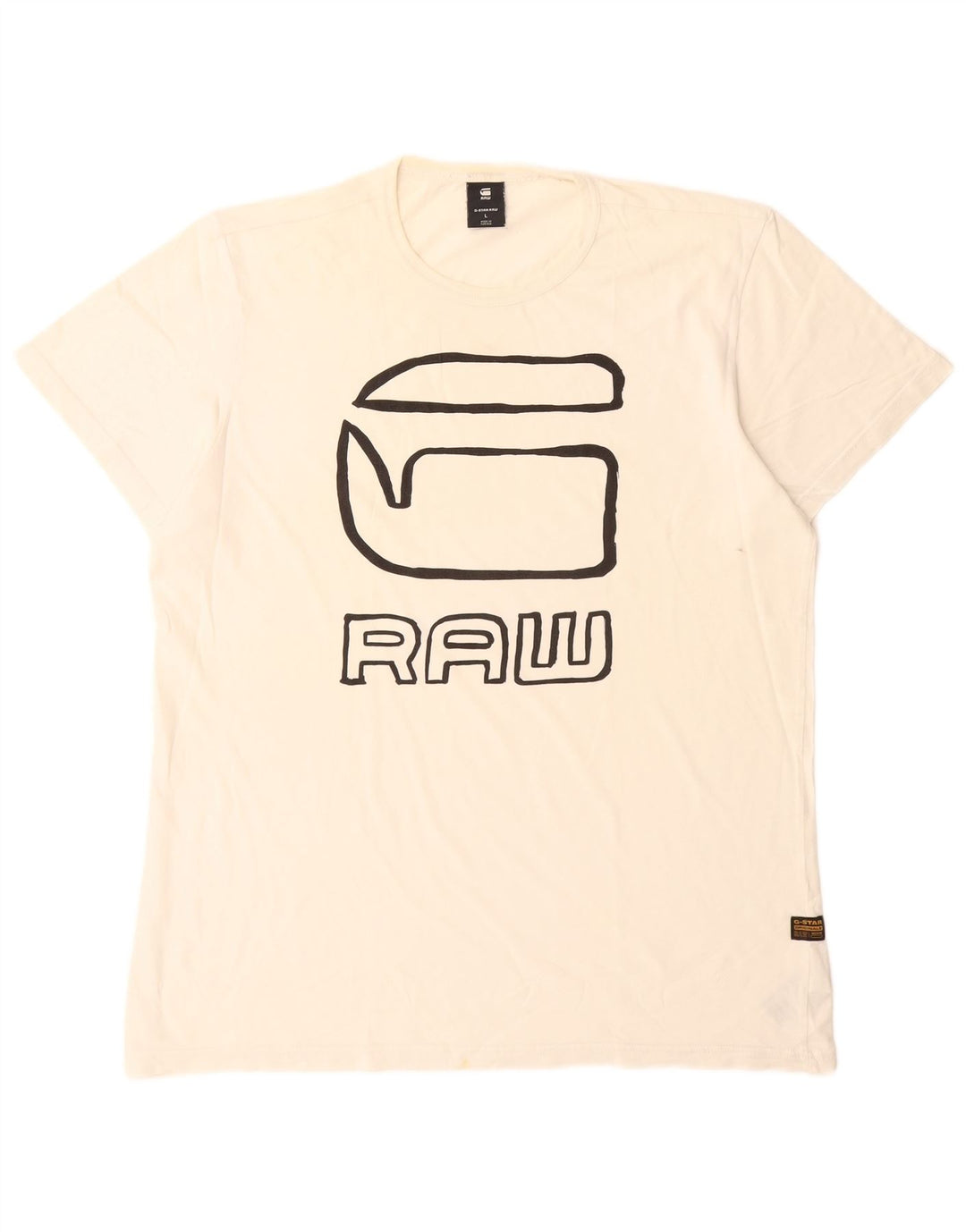 G-Star Mens Graphic T-Shirt Top Large White Cotton